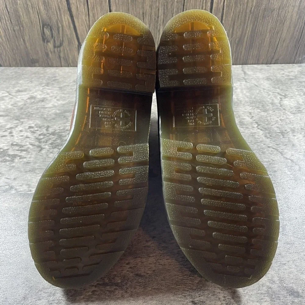 Dr Martens SYLVIA Boot 6 Eye Brown Shearling Lined Womens Platform Size 7 - Picture 8 of 8